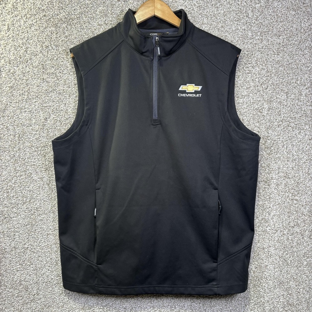 Chevrolet Employee Vest Mens Large‎ Black Softshell 1/4 Zip Pullover Core 365